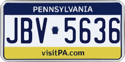 PA license plate JBV5636