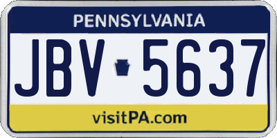 PA license plate JBV5637