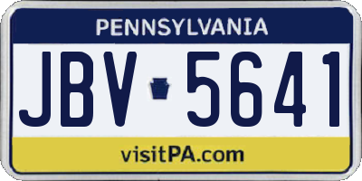 PA license plate JBV5641