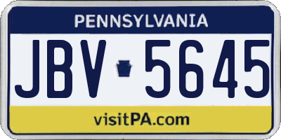 PA license plate JBV5645