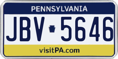PA license plate JBV5646