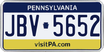PA license plate JBV5652
