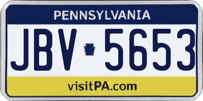 PA license plate JBV5653