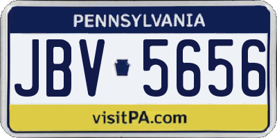 PA license plate JBV5656