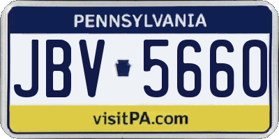 PA license plate JBV5660
