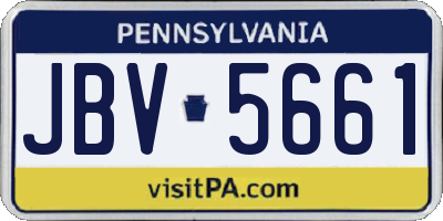 PA license plate JBV5661