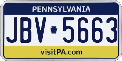 PA license plate JBV5663