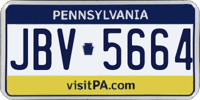 PA license plate JBV5664