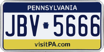 PA license plate JBV5666