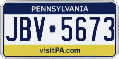 PA license plate JBV5673