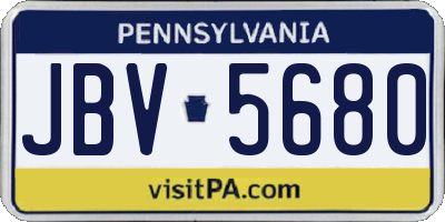 PA license plate JBV5680