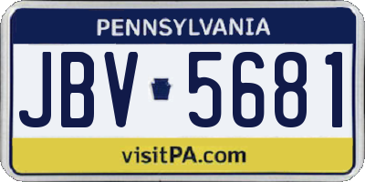 PA license plate JBV5681