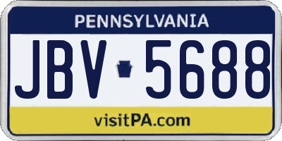 PA license plate JBV5688