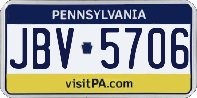PA license plate JBV5706