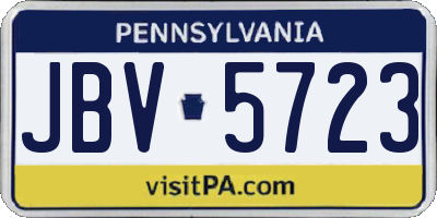 PA license plate JBV5723