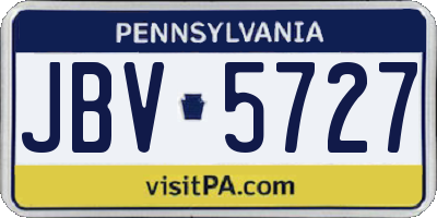 PA license plate JBV5727