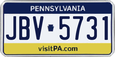 PA license plate JBV5731