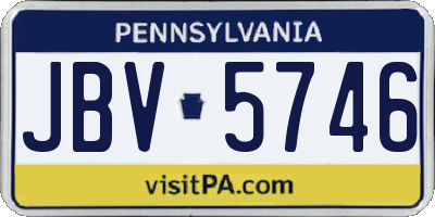 PA license plate JBV5746