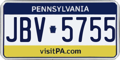 PA license plate JBV5755