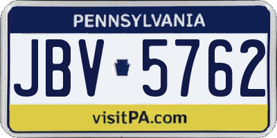 PA license plate JBV5762