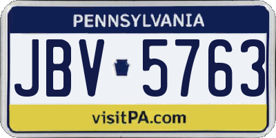 PA license plate JBV5763