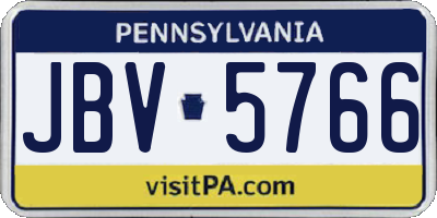 PA license plate JBV5766