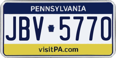 PA license plate JBV5770