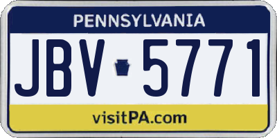 PA license plate JBV5771