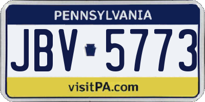 PA license plate JBV5773
