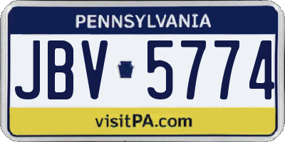 PA license plate JBV5774