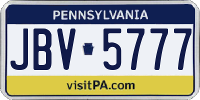 PA license plate JBV5777