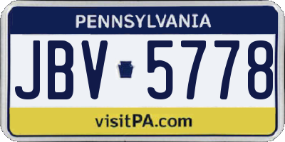 PA license plate JBV5778