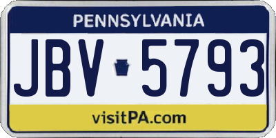 PA license plate JBV5793