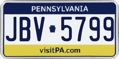 PA license plate JBV5799