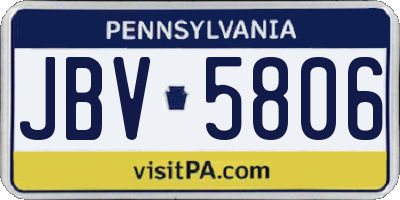 PA license plate JBV5806