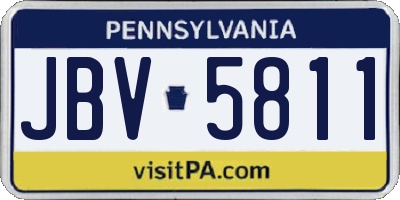 PA license plate JBV5811