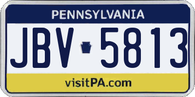 PA license plate JBV5813
