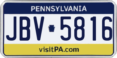 PA license plate JBV5816