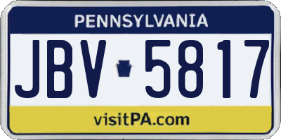PA license plate JBV5817