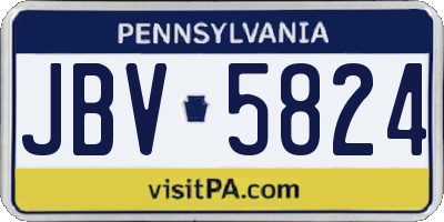 PA license plate JBV5824