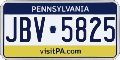 PA license plate JBV5825