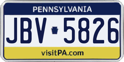 PA license plate JBV5826
