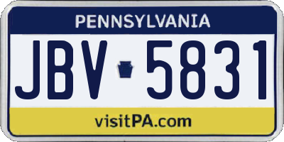 PA license plate JBV5831