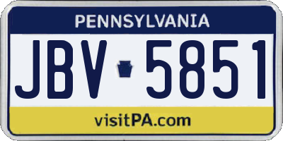 PA license plate JBV5851