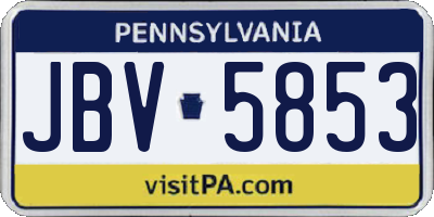 PA license plate JBV5853