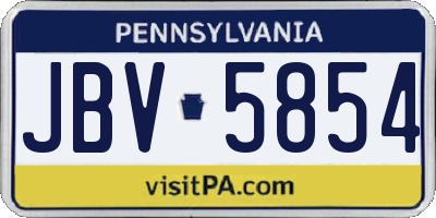 PA license plate JBV5854