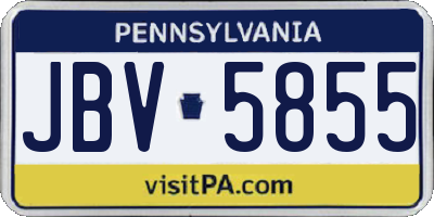 PA license plate JBV5855