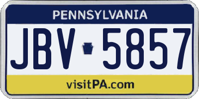 PA license plate JBV5857