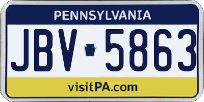 PA license plate JBV5863