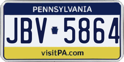 PA license plate JBV5864